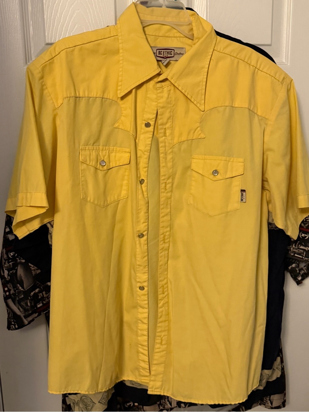 BC ETHIC Yellow Short-Sleeve Western Shirt